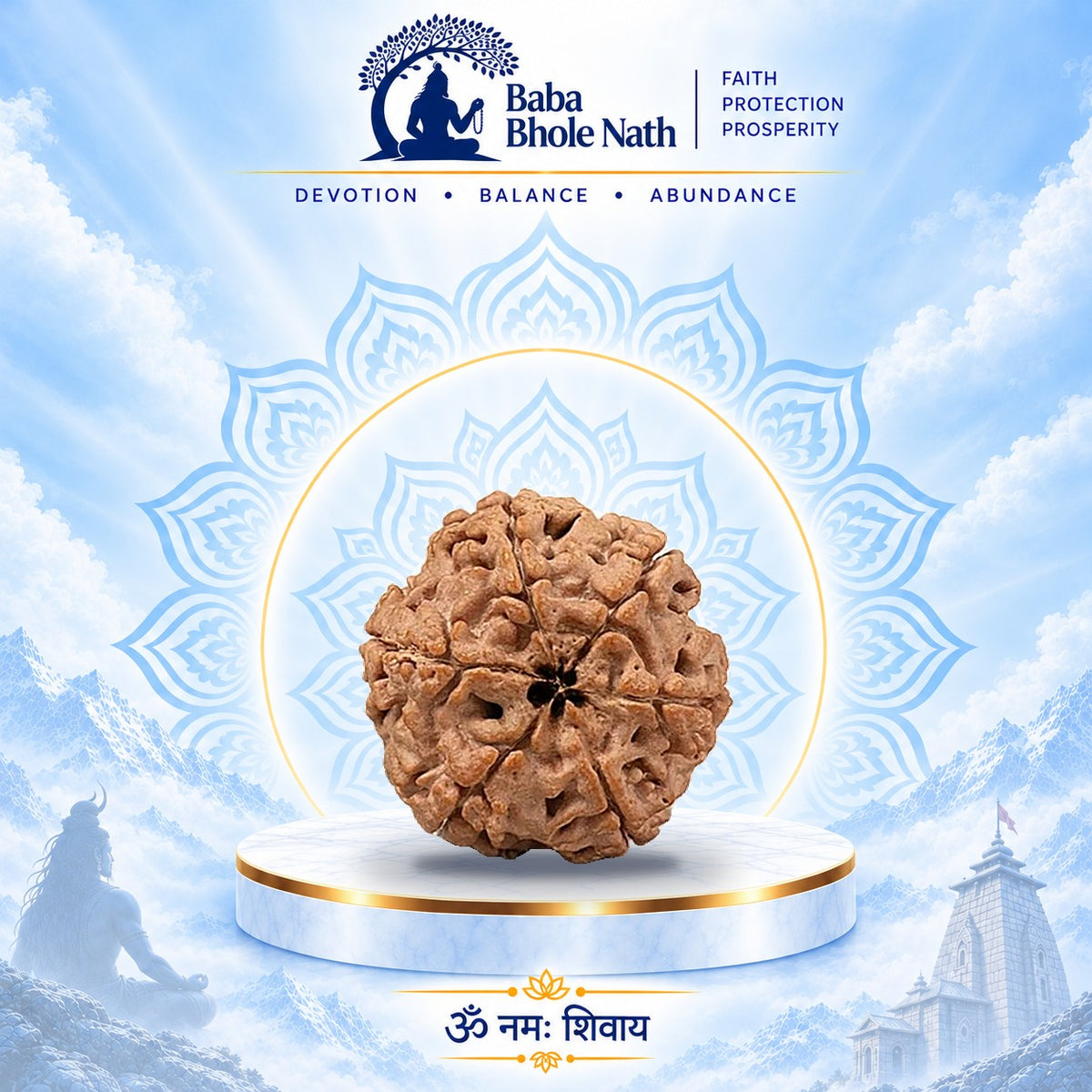 6 Mukhi Rudraksha Original Loose Bead (Nepali)