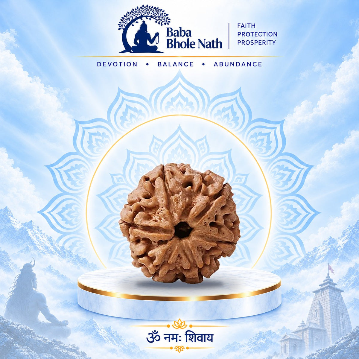 6 Mukhi Rudraksha Original Loose Bead (Nepali)