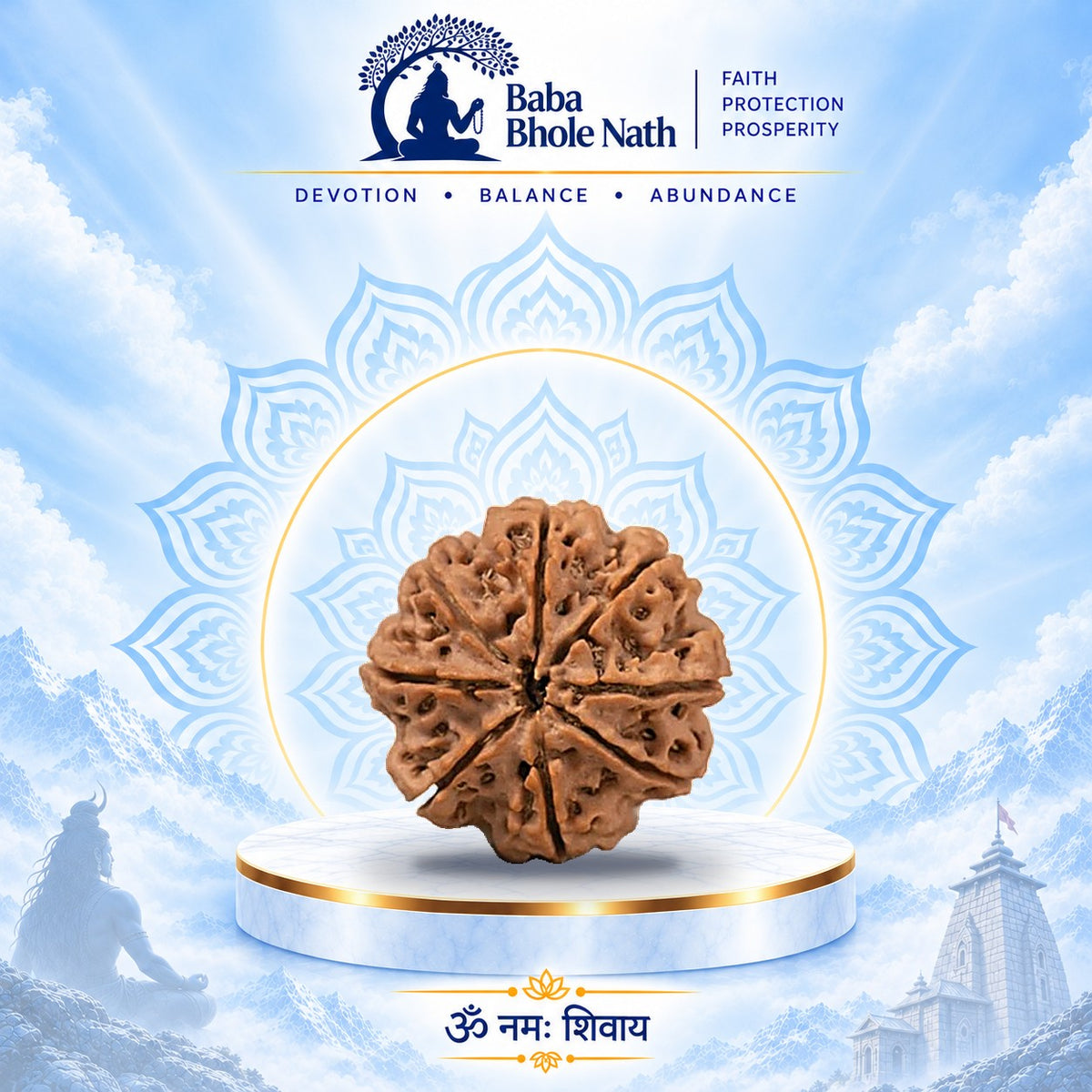 8 Mukhi Rudraksha Original Loose Bead (Nepali)