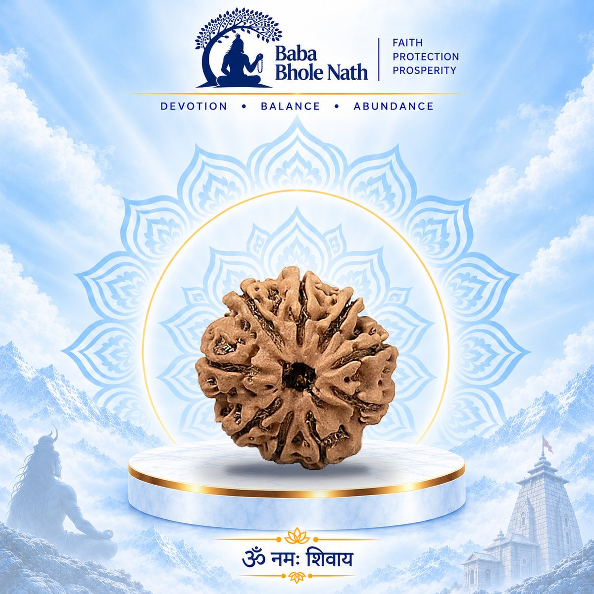9 Mukhi Rudraksha Original Loose Bead (Nepali)