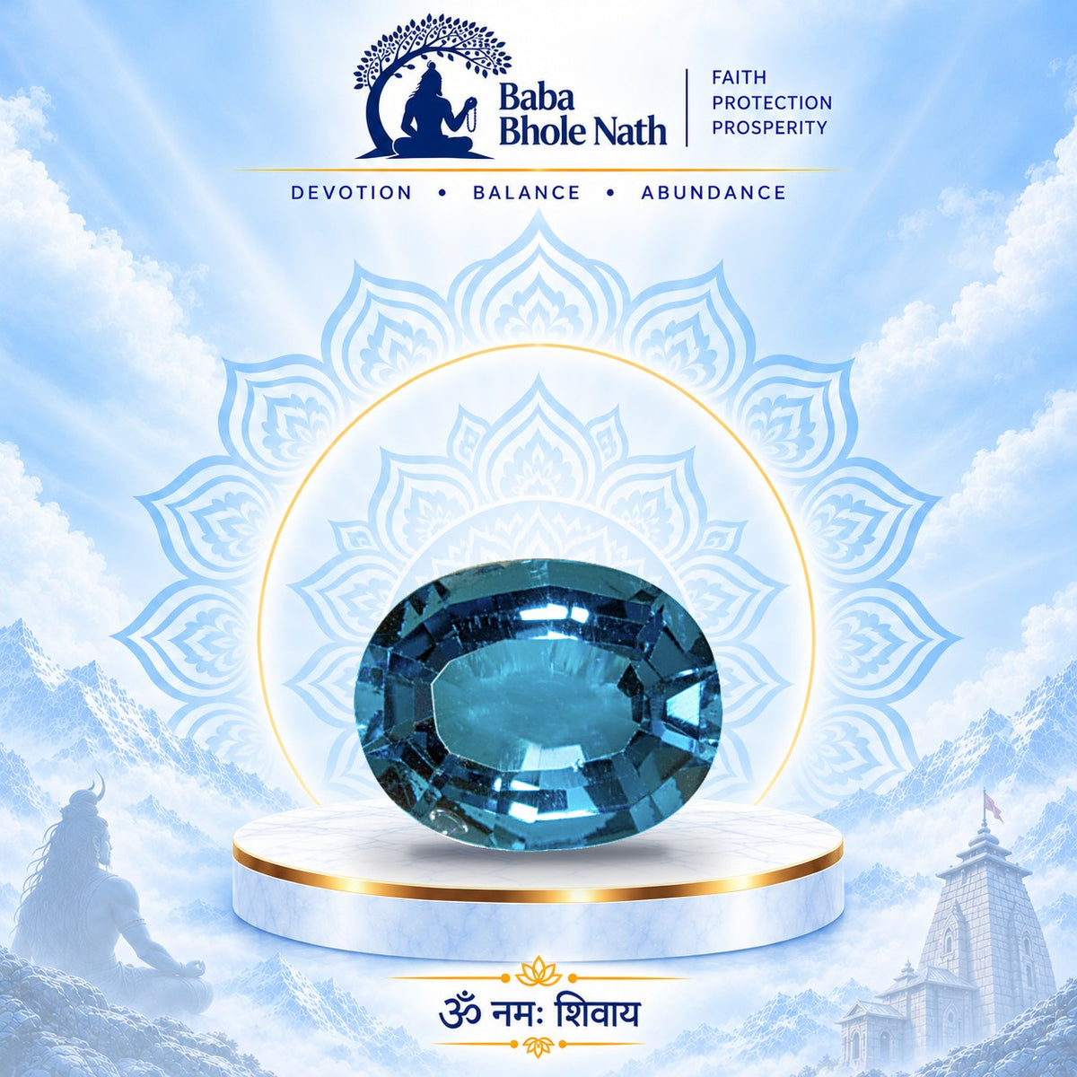 Blue Topaz Stone | Baba Bhole Nath