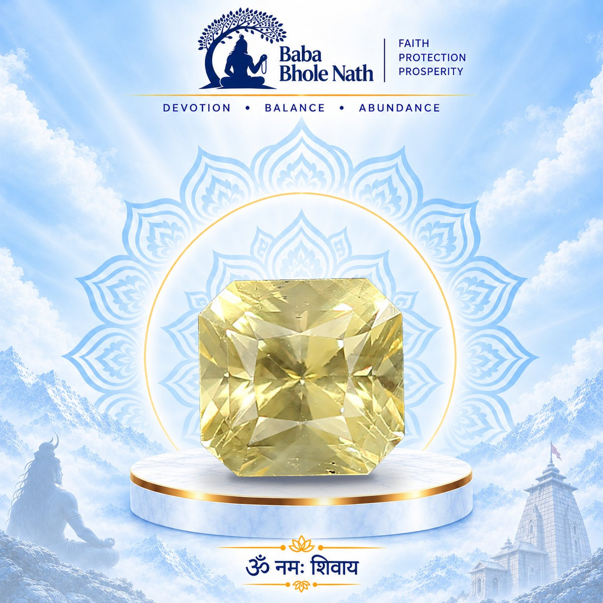 Yellow Sapphire (Pukhraj) Stone | Baba Bhole Nath
